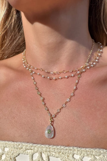 QUARTZ APRIL BIRTHSTONE NECKLACE